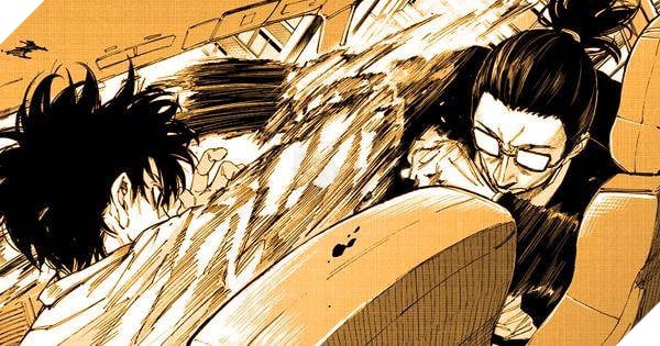 Spoiler Sakamoto Days chap 226: Heisuke vs Kumanomi Nagumo và Oki đang ngồi đối diện nhau trong một nhà hàng.