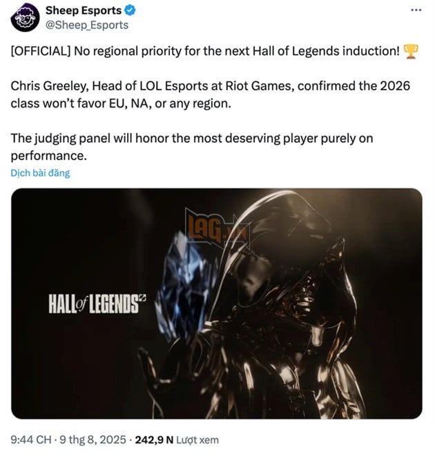 LMHT: Riot Thong Bao Ve Hall of Legend 2026, Nhung Nguoi Ham Mo Nghi Ngo Su Thien Vi 3 Dường như Riot ngầm khẳng định đã