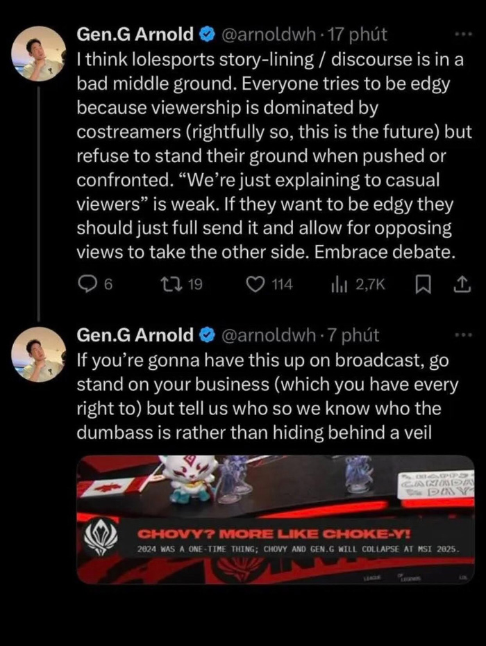 CEO và fan của Gen.G bức xúc vì khâu duyệt content của BTC MSI 2025 v3teaxxx 515505691 1398570321383920 78034