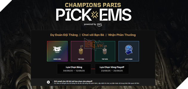 VALORANT Champions 2025: Cơ Hội Cuối Cùng Để Tham Gia Pick'em Và Nhận Quà