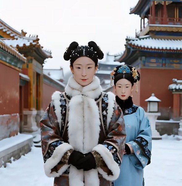 AI phục dựng 2 hoàng hậu của Càn Long đẹp ngỡ ngàng, cảnh “xuyên không” về Tử Cấm Thành gây bão mạng- Ảnh 2.