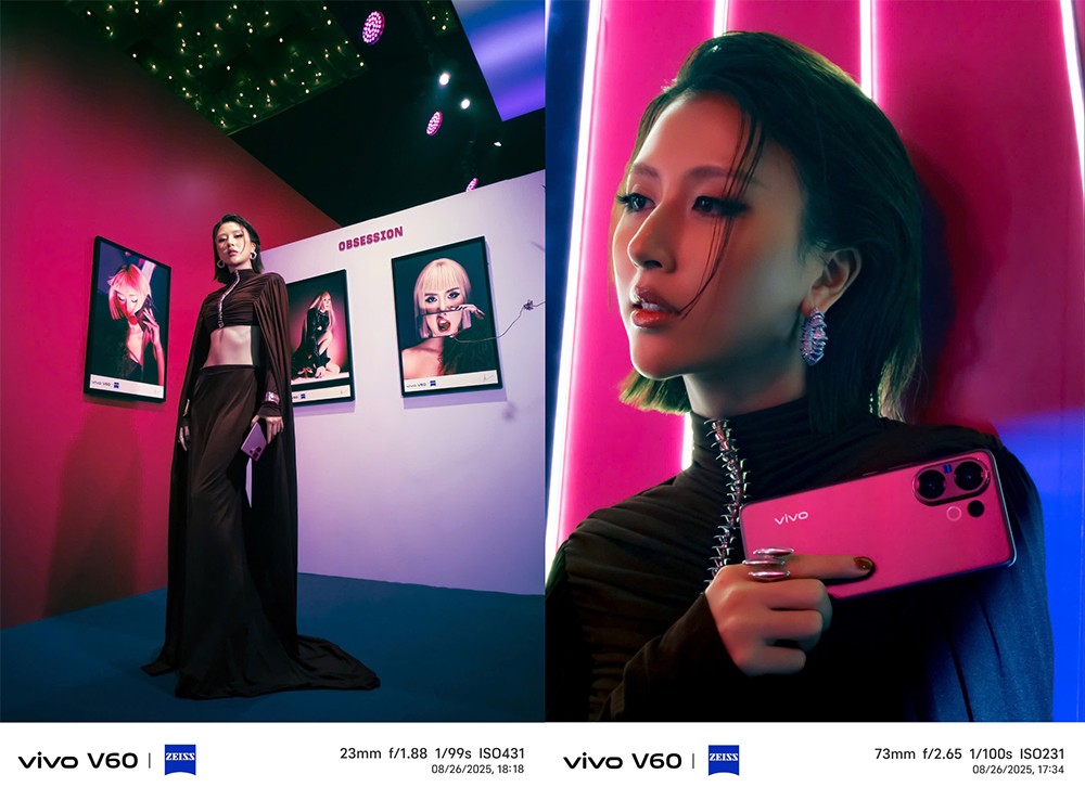 vivo V60 5G với hai lựa chọn màu sắc Midnight Berry và Mist Gray