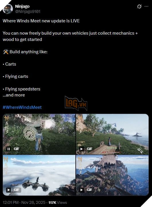 Where Winds Meet Bo Sung Them Co Che Tao Phuong Tien Di Chuyen theo phong cach The Legends Of Zelda 2 Where Winds Meet Bổ Sung Thêm Cơ Chế Tạo Phương Tiện Di Chuyển theo phong cách The Legends Of Zelda 2