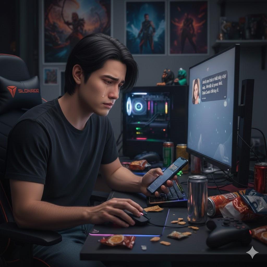 Cuộc đời game thủ: Chẳng ai cô đơn đến thế, cho đến khi crush gửi tin nhắn... đòi chia tay vì game- Ảnh 1.