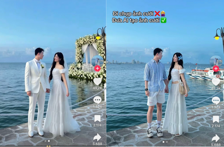 Trào lưu tạo ảnh cưới bằng AI.