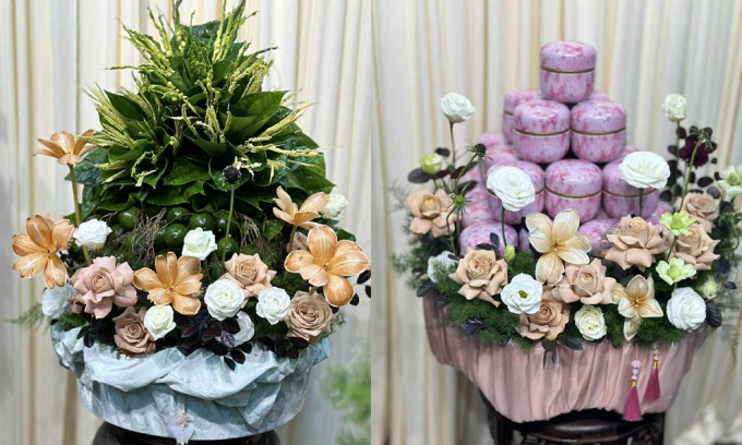 Tráp cưới giao thoa văn hóa Việt - Hàn.