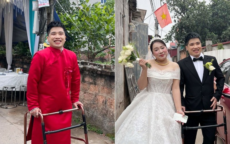 Chú rể hân hoan trong ngày cưới 