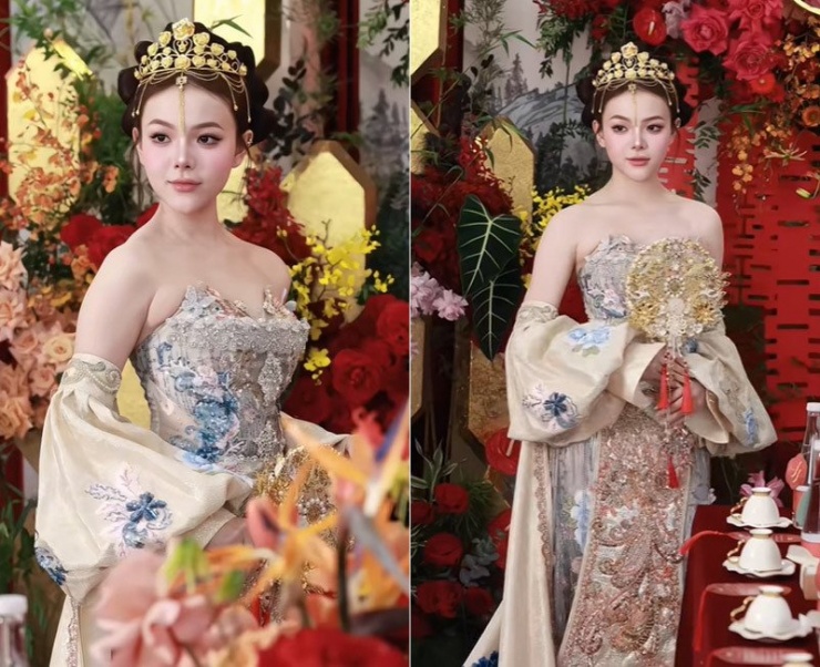 Cô dâu Mỹ Linh xinh đẹp trong ngày cưới 