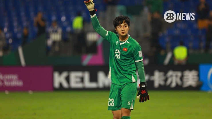 Cao Văn Bình ăn mừng tại VCK U23 châu Á (Ảnh: Thế Anh 28).