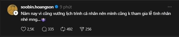 Rộ "văn mẫu" né ngày Valentine mới từ hội độc thân, đến SOOBIN cũng tham gia 1770964293 1 width575height119