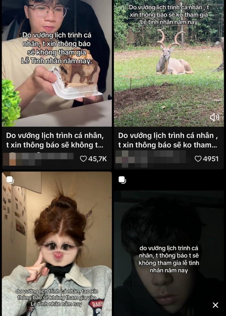 Trào lưu không tham gia Valentine này cũng xuất hiện trên TikTok.