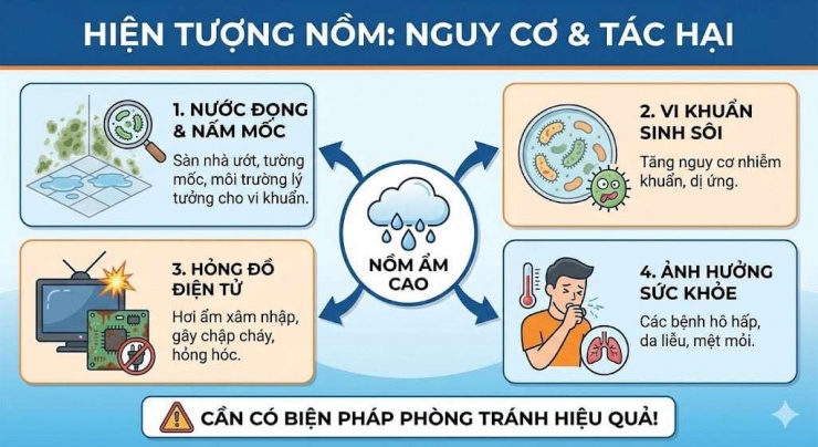 Các tác động của nồm ẩm. 