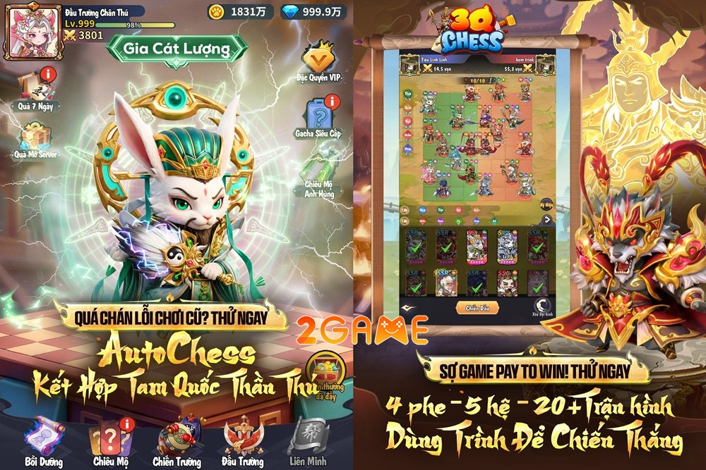 3Q Chess – Kỳ Thủ Tam Quốc: Game Auto Chess đột phá đầu tiên tại Việt Nam 3qchesskythutamquoc mobile 4