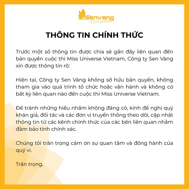 Thông báo nóng từ nhà Sen Vàng- Ảnh 1.