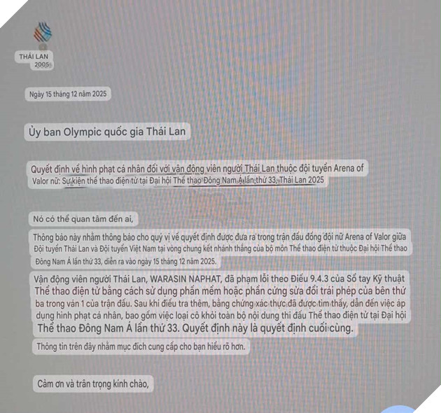 SEA Games 33: Nữ VĐV Liên Quân Mobile Thái Lan Gian Lận Ngay Trong Thi Đấu, Nhờ Người Đánh Hộ Vẫn Thua Việt Nam 4