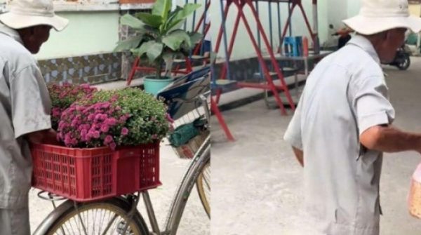 Xúc động clip cụ ông bán ve chai mang hoa Tết đến tặng ân nhân adt1770785912 add a heading 2 97 anh cat 3 2 auto cropjpg