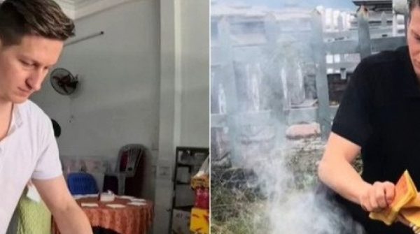 Chàng rể Đức 2 năm đón Tết Việt, thành thục sắp mâm cúng, tảo mộ, hóa vàng adt1771116623 chang re duc 2 nam don tet viet than anh cat 3 2 auto cropjpg