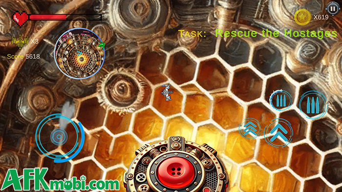 Điều khiển phi thuyền vũ trụ chiến đấu trong game hành động Astro Busters 2