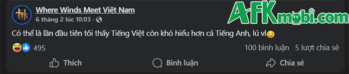 Bản tiếng Việt chính thức của Where Winds Meet Mobile quá tệ, khiến nhiều game thủ