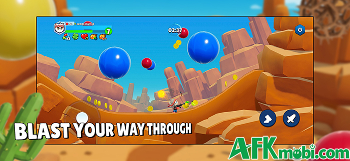 Bubble Blasters cho người chơi điều khiển nhân vật bắn nổ những quả bong bóng 0