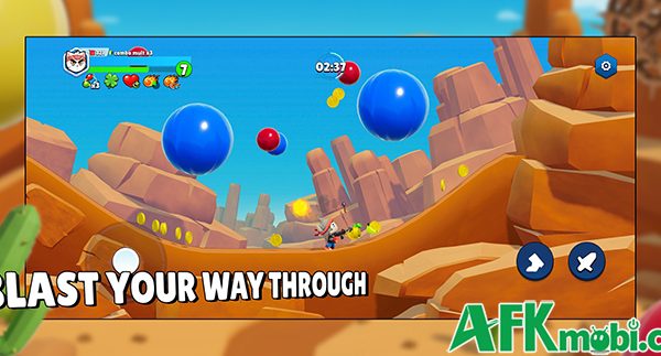Bubble Blasters cho người chơi điều khiển nhân vật bắn nổ những quả bong bóng afkmobi bubbleblasters 1jpg