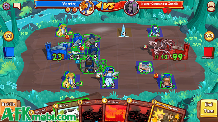 So tài chiến thuật trong những trận đấu thẻ bài vui nhộn tại Cards and Castles Ultimate Mobile 3