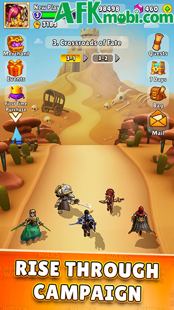 Champion Wars game đấu tướng màn hình dọc lấy chủ đề fantasy Trung Cổ 0