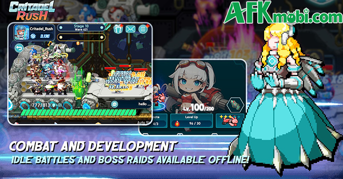 Chiến đấu leo tòa tháp cơ khí khổng lồ trong game nhàn rỗi Critadel Rush 2