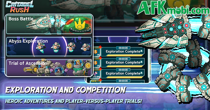 Chiến đấu leo tòa tháp cơ khí khổng lồ trong game nhàn rỗi Critadel Rush 3