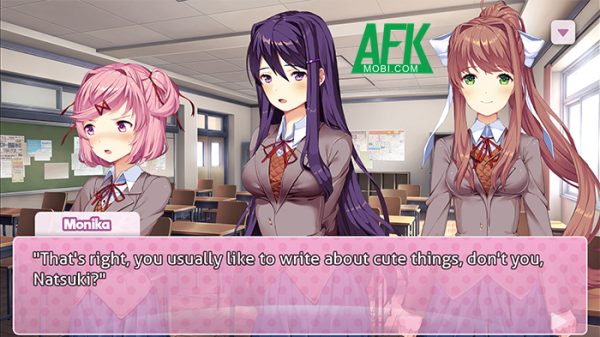 Tựa game Doki Doki Literature Club! nổi tiếng đã chính thức có mặt trên nền tảng di động afkmobi dokidokiliteratureclub 1jpg