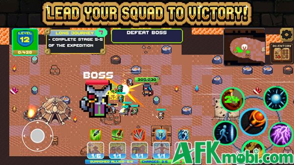 Chiến đấu chinh phục các hầm ngục trong game Dungeon Warlord: Pixel RPG afkmobi dungeonwarlordpixelrpg 1jpg