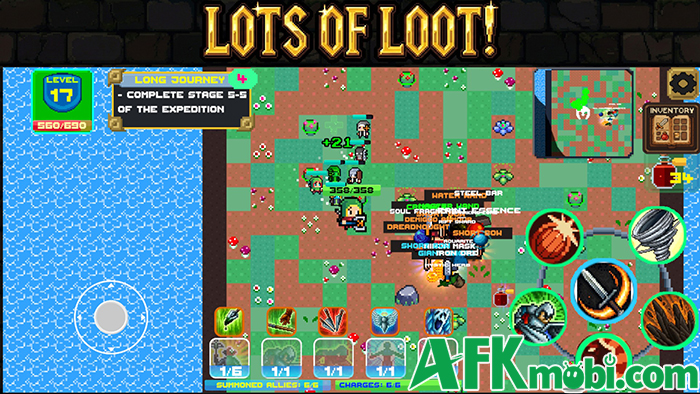 Chiến đấu chinh phục các hầm ngục trong game Dungeon Warlord: Pixel RPG 2