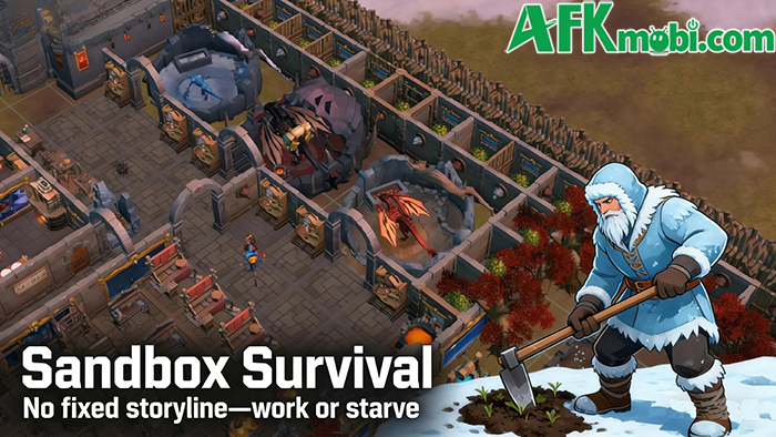 Sinh tồn giữa thế giới băng giá đồng thời nuôi rồng trong game Frostland Survival 1