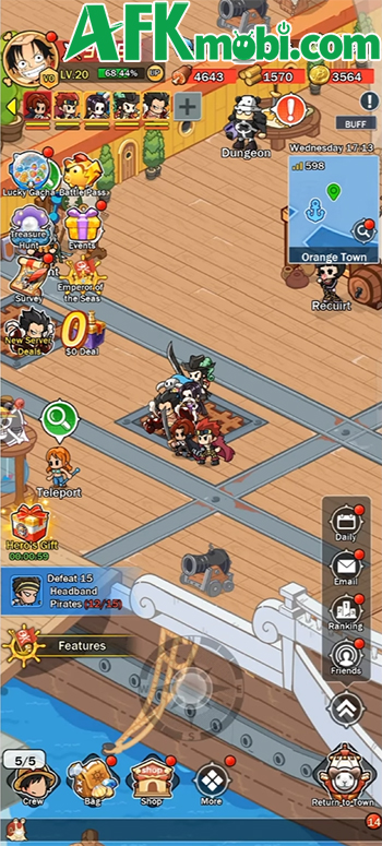 Epic Pirate War game tổ đội phiêu lưu lấy chủ đề One Piece với đồ họa hoạt hình ngộ nghĩnh 1