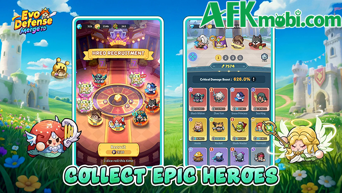 Triệu hồi các anh hùng để chống lại sự xâm lược của kẻ thù trong Evo Defense: Merge TD 2