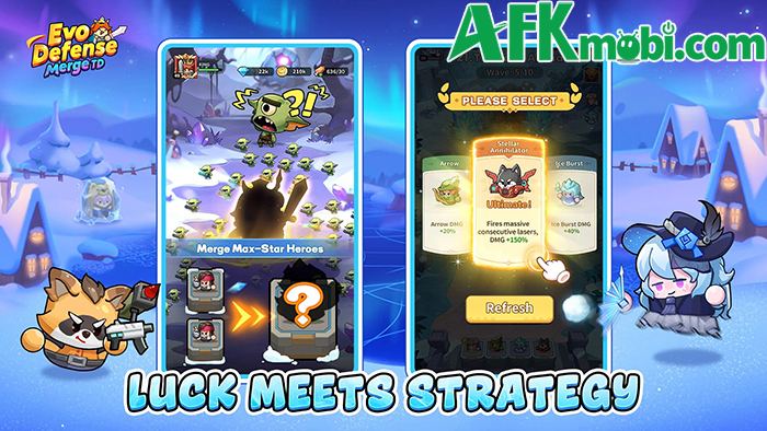 Triệu hồi các anh hùng để chống lại sự xâm lược của kẻ thù trong Evo Defense: Merge TD 3