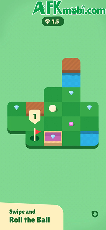 Golf Piko game giải đố cho bạn điều khiển quả bóng gôn thu thập kim cương rồi vào lỗ 0