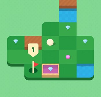 Golf Piko game giải đố cho bạn điều khiển quả bóng gôn thu thập kim cương rồi vào lỗ afkmobi golfpiko 1jpg