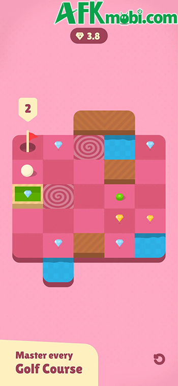 Golf Piko game giải đố cho bạn điều khiển quả bóng gôn thu thập kim cương rồi vào lỗ 3