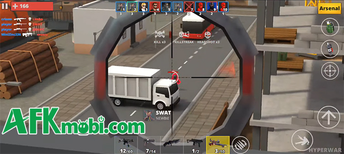 Hyperwar game FPS cho phép người chơi sử dụng tận 5 vũ khí khác nhau trong trận đấu 2