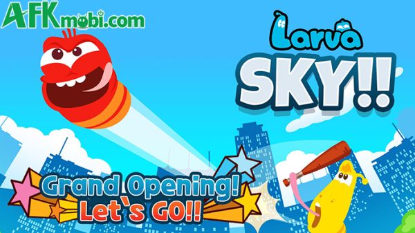 Larva SKY cho người chơi đánh chú ấu trùng Red phóng đi xa hết mức có thể afkmobi larvasky 1jpg