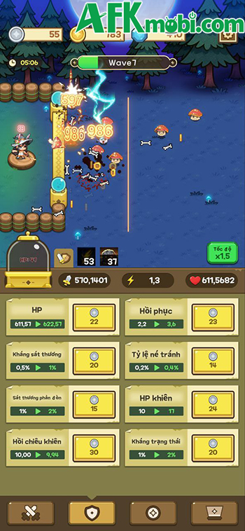 Không ngừng phát triển để phòng thủ trước các đợt kẻ thù, quái vật tại Line Heroes Defense 2