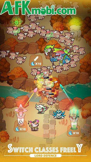 Dẫn dắt các tiên linh phòng thủ trước làn sóng kẻ thù khi về đêm trong game Lord Defence 2