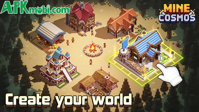 Mine Cosmos game mô phỏng chiến thuật với phong cách đồ họa khối hộp của Minecraft 0