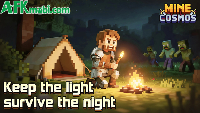 Mine Cosmos game mô phỏng chiến thuật với phong cách đồ họa khối hộp của Minecraft 1