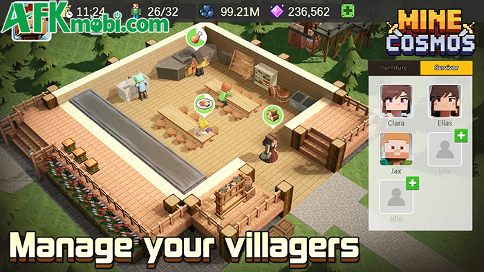 Mine Cosmos game mô phỏng chiến thuật với phong cách đồ họa khối hộp của Minecraft 3