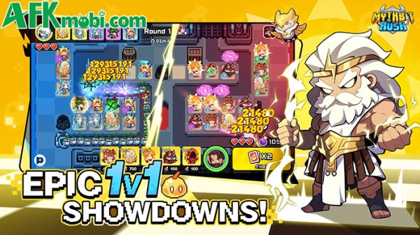 MythBit Rush game chiến thuật so tài phòng thủ với phong cách đồ họa đầy ngộ nghĩnh afkmobi mythbitrush 1jpg