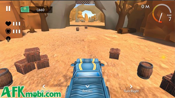 Điều khiển xe phá hủy lẫn tránh các chướng ngại vật trong game casual Path Rider afkmobi pathrider 1jpg