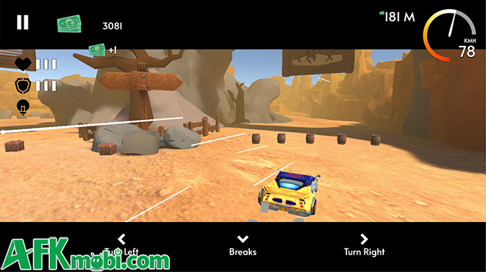 Điều khiển xe phá hủy lẫn tránh các chướng ngại vật trong game casual Path Rider 1