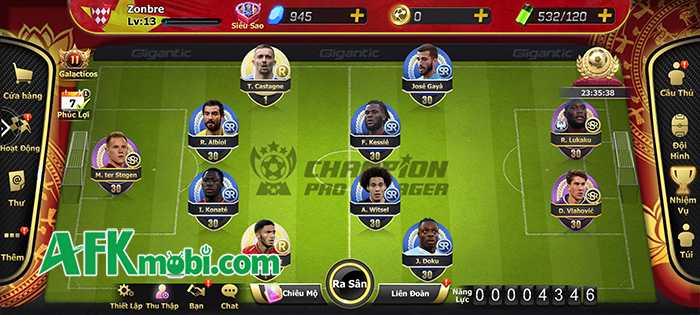 Quản lý đội bóng có phần theo kiểu đấu tướng trong game Champion Pro Manager 9